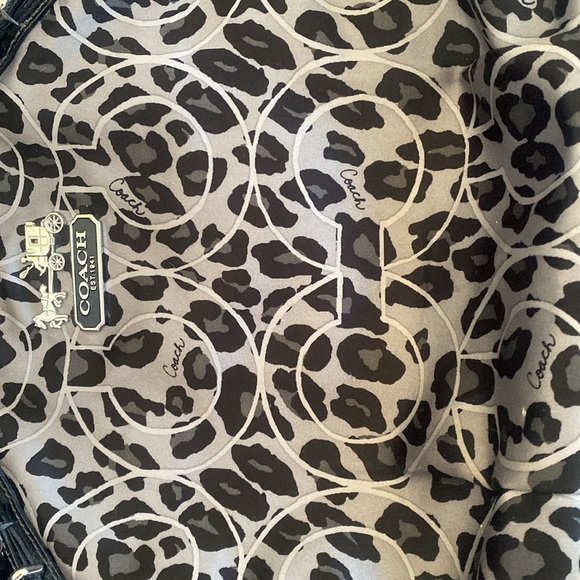 Coach Madison Sophia Ocelot Leopard Satchel Patent Leather Trim - Picture 4 of 16